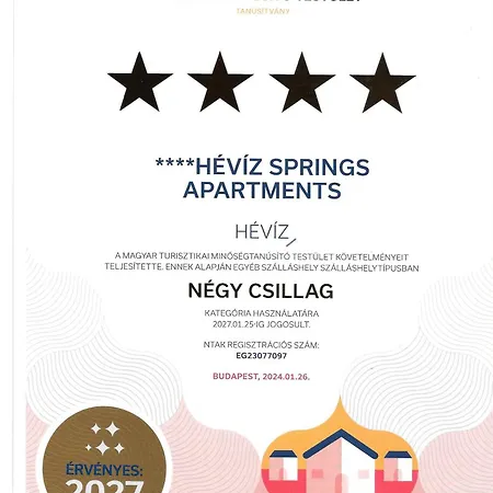 Lejlighedshotel ****heviz Springs 4*